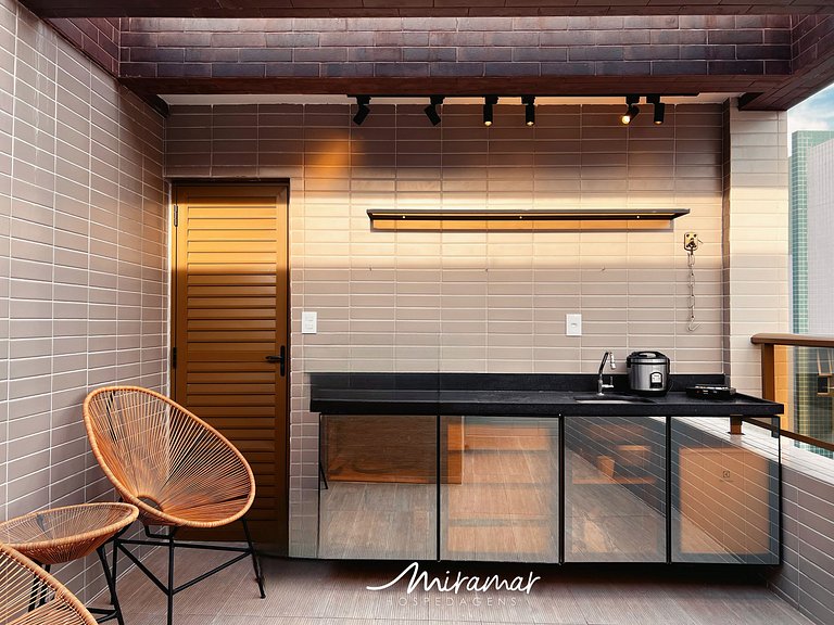 Flat c/ Banheira na Varanda -Miramar Hospedagens