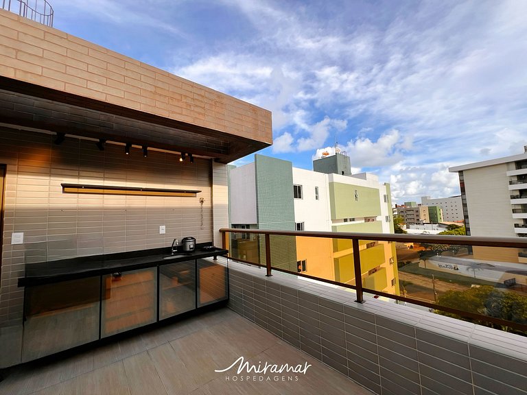 Flat c/ Banheira na Varanda -Miramar Hospedagens