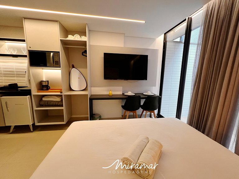 Flat c/Terraço p/ 2 pessoas Alta Marine-Miramar