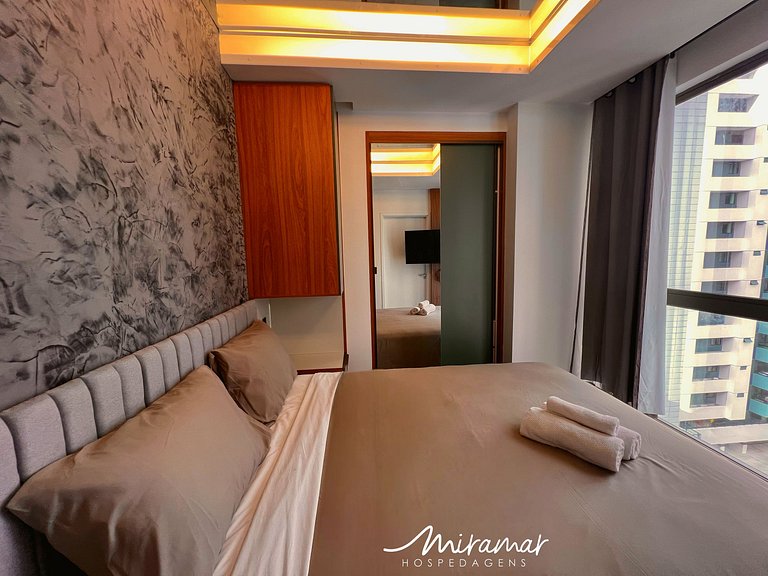 Flat c/Espelho no Teto p/ Casal- Tambaú-By MH