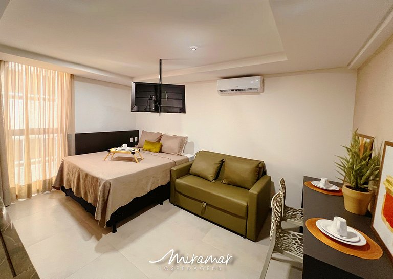 Flat Confortável p/4 no Ozean-Miramar Hospedagens