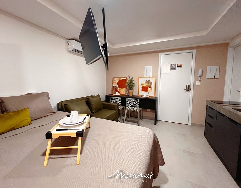 Flat Confortável p/4 no Ozean-Miramar Hospedagens