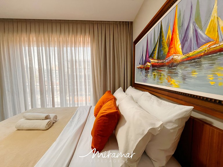 Flat p/ 3 pessoas c/ Varanda -Miramar Hospedagens