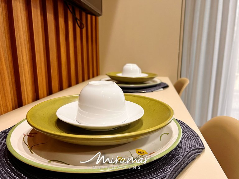 Flat p/ 3 pessoas c/ Varanda -Miramar Hospedagens