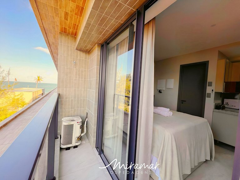 Flat p/ 2 pessoas c/ Varanda -Miramar Hospedagens