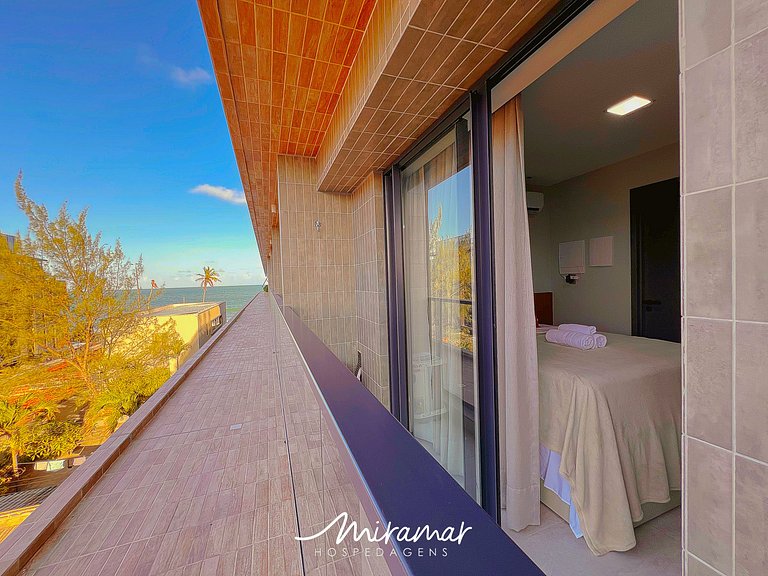 Flat p/ 2 pessoas c/ Varanda -Miramar Hospedagens