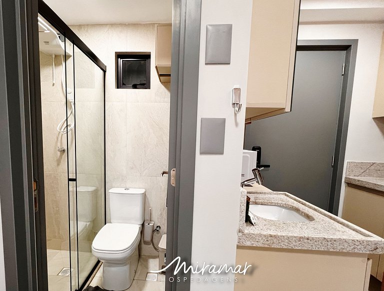 Flat p/ 3 pessoas c/ Varanda -Miramar Hospedagens