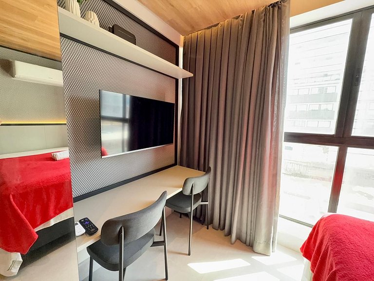 Flat encantador a poucos passos da praia