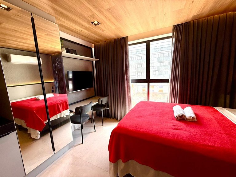 Flat encantador a poucos passos da praia