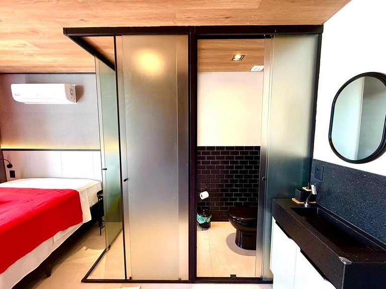 Flat encantador a poucos passos da praia