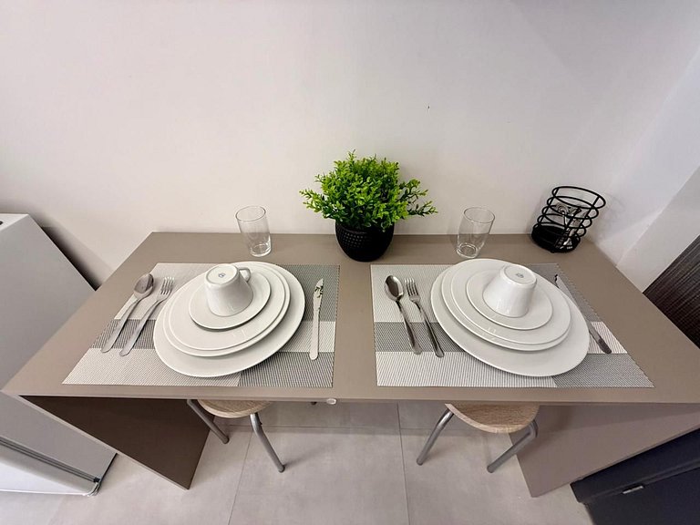 Flat c/ Banheira no Terraço - Miramar Hospedagens