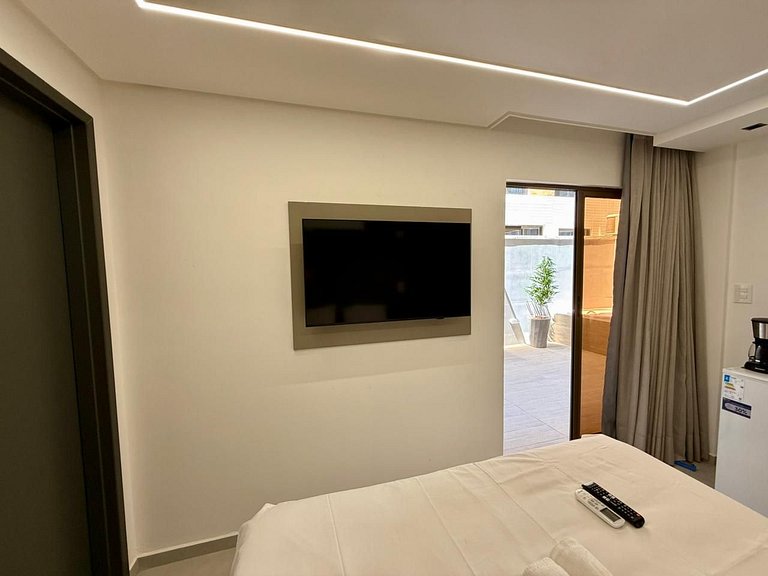 Flat c/ Banheira no Terraço - Miramar Hospedagens