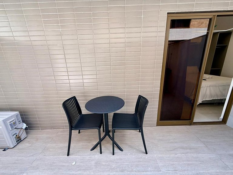 Flat c/ Banheira no Terraço - Miramar Hospedagens