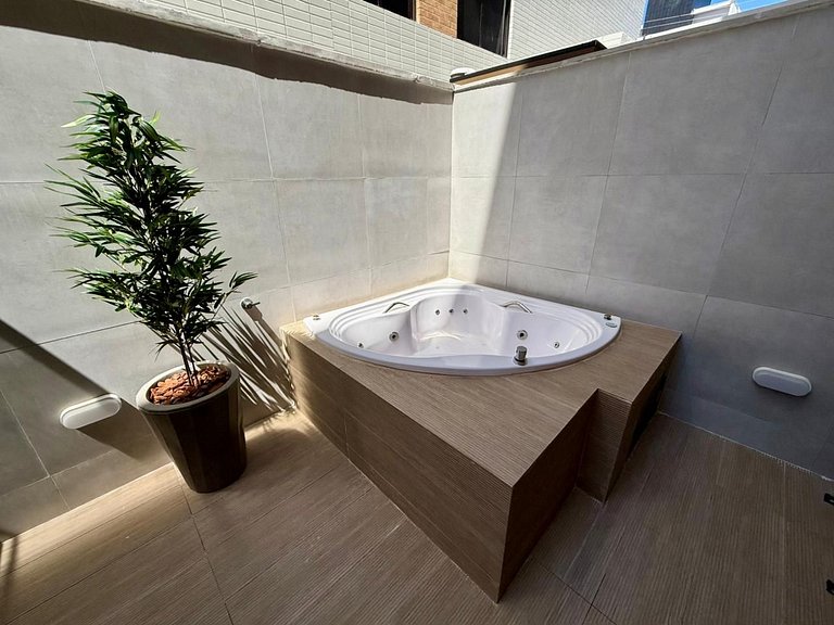 Flat c/ Banheira no Terraço - Miramar Hospedagens