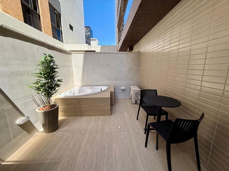 Flat c/ Banheira no Terraço - Miramar Hospedagens