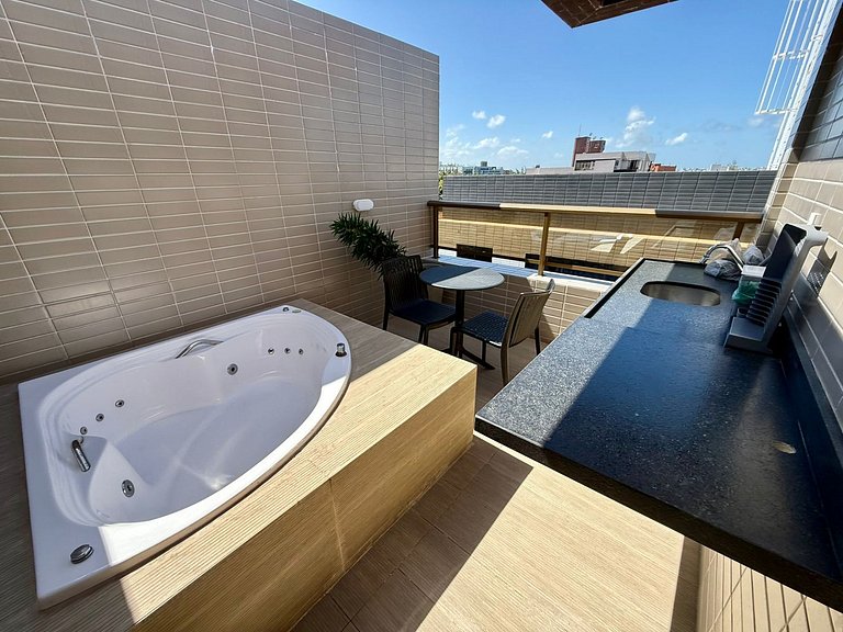 Flat c/ Banheira na cobertura