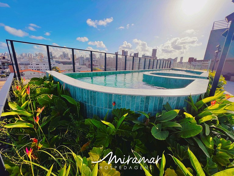 Flat c/ Varanda Vista Mar-Miramar Hospedagens