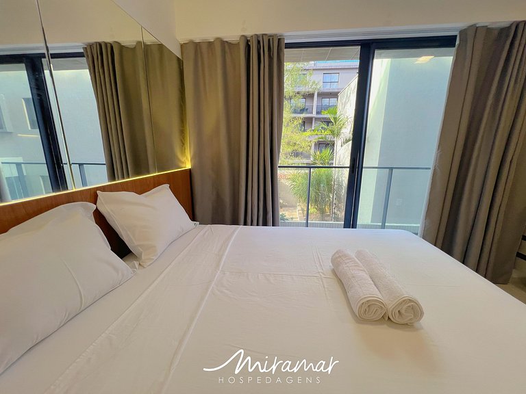 Flat p/ 3 Pessoas c/ Varanda-Miramar Hospedagens