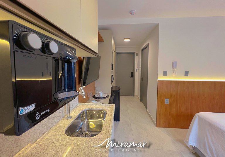 Flat p/ 3 Pessoas c/ Varanda-Miramar Hospedagens