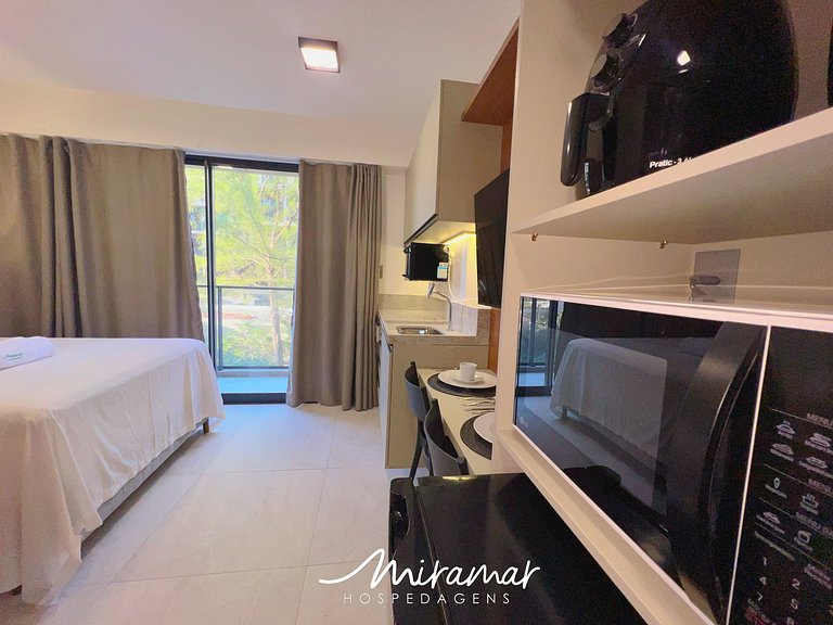 Flat p/ 3 Pessoas c/ Varanda-Miramar Hospedagens