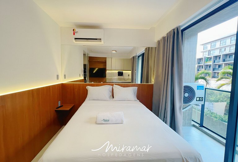 Flat p/ 3 Pessoas c/ Varanda-Miramar Hospedagens