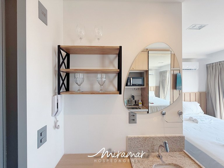 Flat c/ Varanda Vista-Mar Jardim Oceania