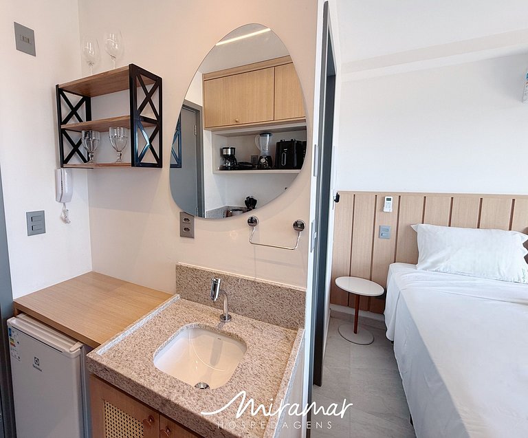 Flat c/ Varanda Vista-Mar Jardim Oceania