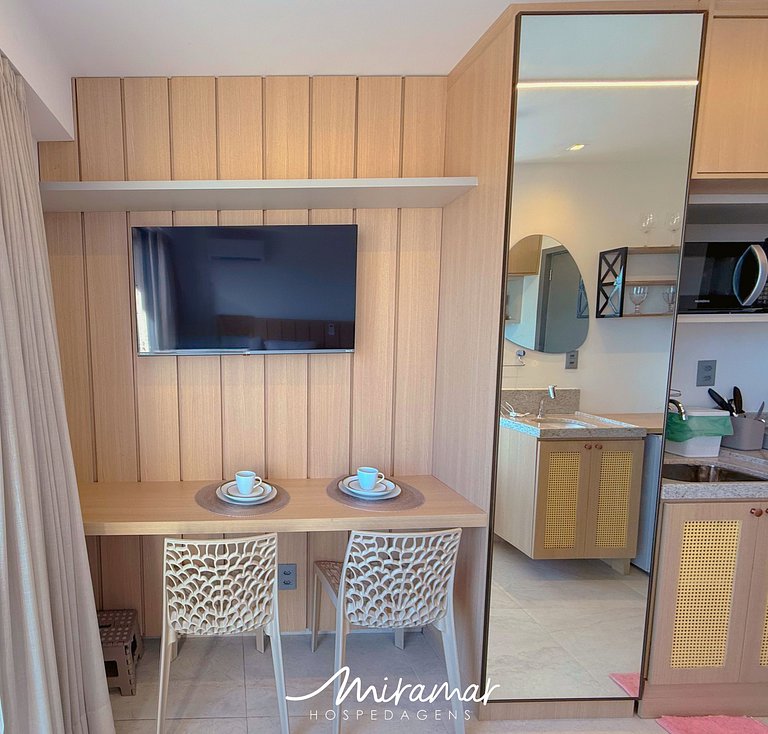 Flat c/ Varanda Vista-Mar Jardim Oceania