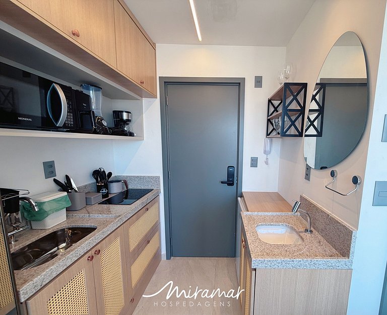 Flat c/ Varanda Vista-Mar Jardim Oceania