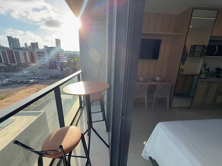 Flat c/ Varanda Vista-Mar Jardim Oceania