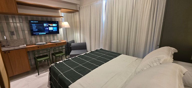 Flat c/ Varanda Vista Mar-Miramar Hospedagens