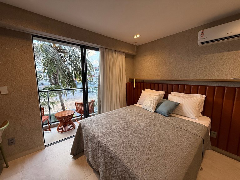 Flat c/ Varandda p/ 4 Pessoas Vista-Mar