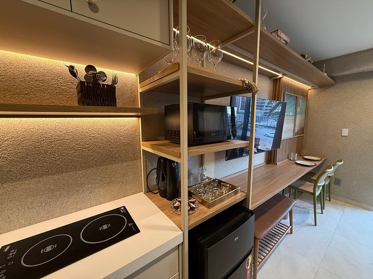 Flat c/ Varandda p/ 4 Pessoas Vista-Mar