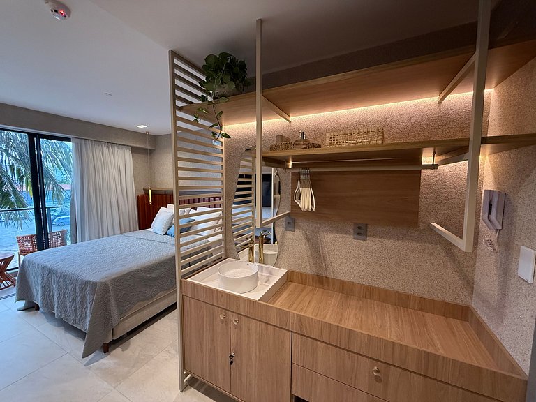 Flat c/ Varandda p/ 4 Pessoas Vista-Mar