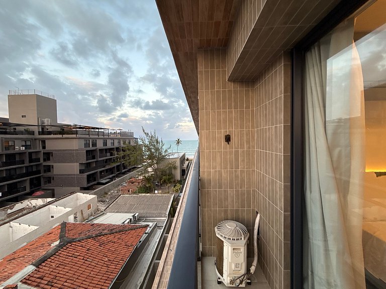 Flat c/ Varanda Vista Mar/ Prédio pé na areia (MH)