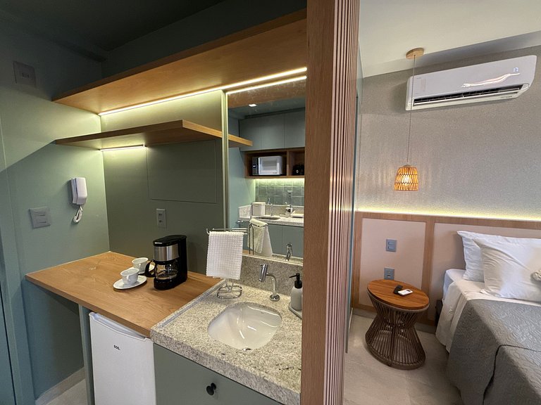 Flat p/ 4 Hóspedes c/ Varanda-Miramar Hospedagens