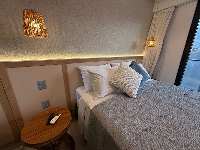 Flat p/ 4 Hóspedes c/ Varanda-Miramar Hospedagens