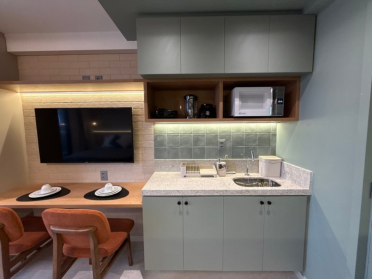 Flat p/ 3 Hóspedes c/ Varanda-Miramar Hospedagens