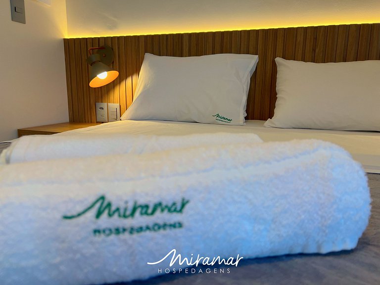 Flat Família p/3 c/ Varanda -Miramar Hospedagens