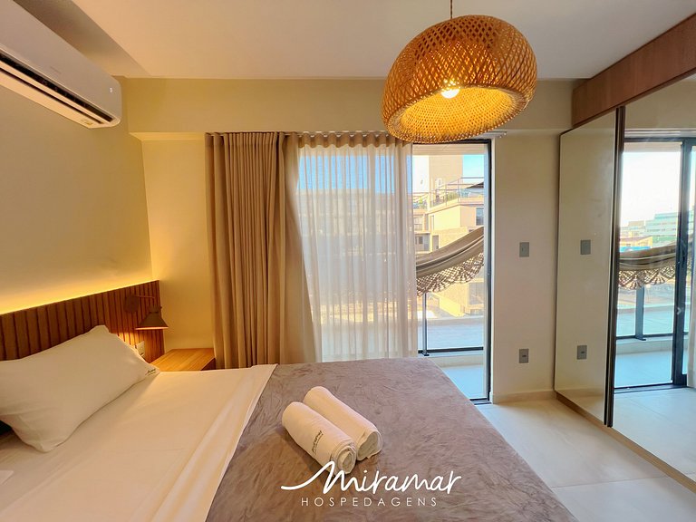 Flat Família p/3 c/ Varanda -Miramar Hospedagens