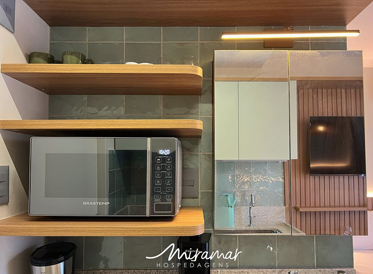 Flat Família p/3 c/ Varanda -Miramar Hospedagens