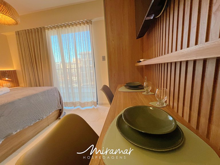 Flat Família p/3 c/ Varanda -Miramar Hospedagens