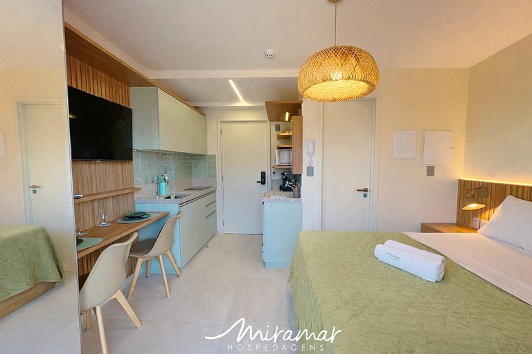 Flat Família p/3 c/ Varanda -Miramar Hospedagens