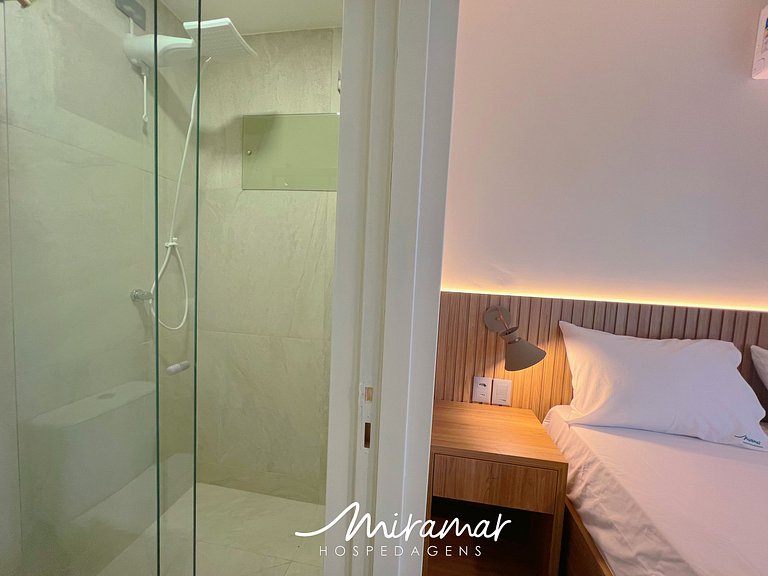 Flat Família p/3 c/ Varanda -Miramar Hospedagens