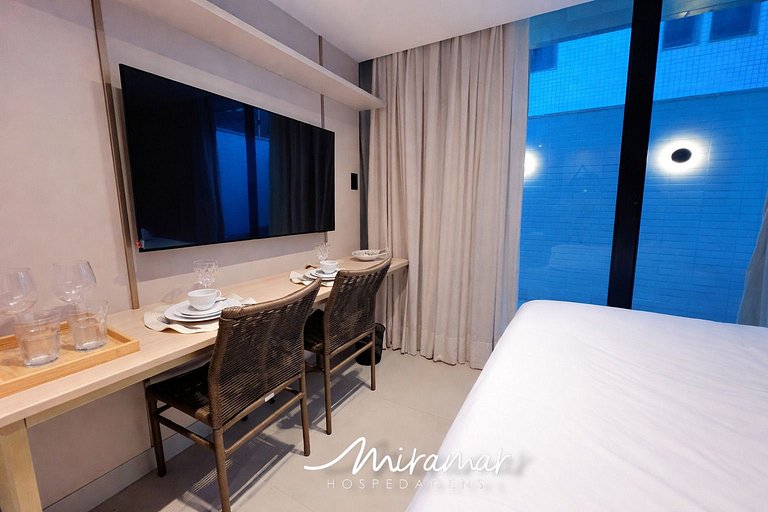 Flat c/Terraço no Alta Marine-Miramar