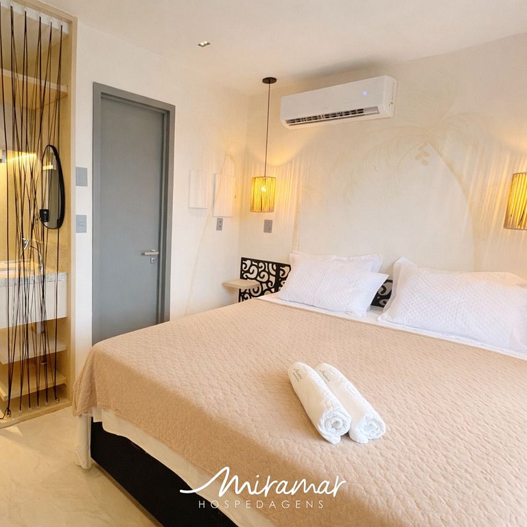 Flat c varanda vista mar no Jardim Oceania