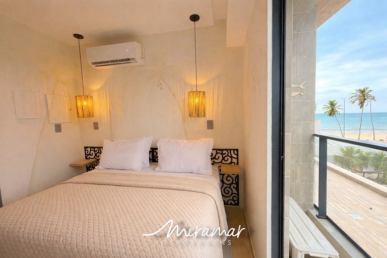 Flat c varanda vista mar no Jardim Oceania