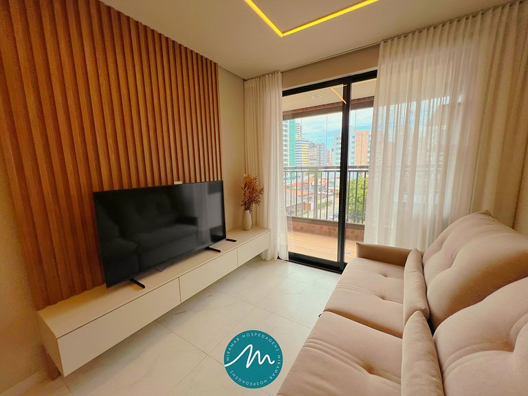 Apto c/ 2 Suítes com Varanda e Wifi-Miramar