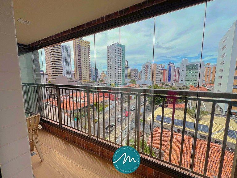 Apto c/ 2 Suítes com Varanda e Wifi-Miramar