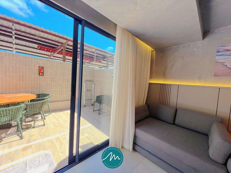 Flat p/ 4 pessoas c/ Térreo-Miramar Hospedagens